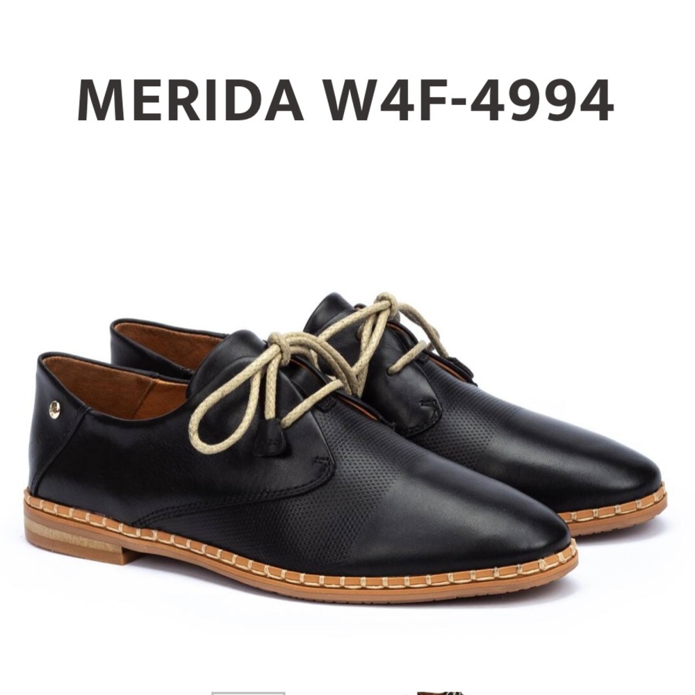 Pikolinos Black Merida Oxfords Size 9.5-10 EU 40 NWOB